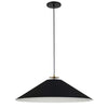 Dainolite Prudence 1 Light Pendant Aged Brass Finish Matte Black Shade Lamp