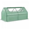 Outsunny Greenhouse With Raised Garden Bed, Steel Outdoor Planter Box With Plastic Cover, Roll Up Window, Dual Use For Flowers, Vegetables And Herbs, 73\" X 37.5\" X 36\", Green