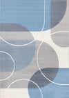 Forte Blue Grey White Half-Circles Geometric Area Rug - 5'3\" x 7'5\"