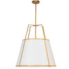 Dainolite Trapezoid 3 Light Pendant Trapezoid Gold/White Shade White Fabric Diffuser Lamp
