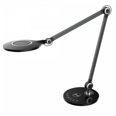 Dainolite Alina Desk Lamp 10w Black/Brushed Aluminum Finish|Lampe de bureau Alina de Dainolite avec fini noir et aluminium brossé et ampoule de 10 W