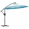 Outsunny 10ft Cantilever Patio Umbrella Offset Umbrella W/ Crank Tilt Blue