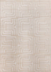 Leonardo Cream Beige Oriental Trellis Pattern Rug, 6'7\" x 9'6\" Indoor Area Rug