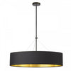 Dainolite Pallavi 4 Light Pendant 30\" Dia Matte Black Black/Gold Shade Lamp