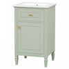 Jocelyn 20\" Bathroom Vanity with Ceramic Sink and Solid Rubberwood Frame, Green