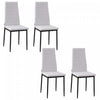 HOMCOM Dining Chairs Set of 4, Linen Fabric Upholstered Accent Chairs White