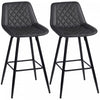 HOMCOM Bar Stools Set of 2, Counter Height, 27.25\" Kitchen Stools, Black