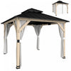 Outsunny 10' x 10' Outdoor Hardtop Gazebo with Double Galvanized Steel Roof