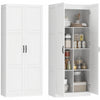HOMCOM Kitchen Pantry Cabinet with Soft-Close Hinges Kitchen Cabinet White
