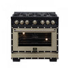 Forno Ambassador 36\" Dual Fuel Range in Black, 6 Sealed Burners, 5.2 cu.ft. Oven - FFSGS6199-36CPBLK