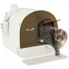 Pawhut Large Cat Litter Box With Lid, Enclosed Kitty Litter Box With Slide-out Tray, Scoop, Filter, White