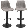 HOMCOM Adjustable Bar Stools Set of 2, Leathaire Swivel Barstools w/ Back
