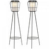 Outsunny Set Of 2 Led Garden Lights Solar Or Usb Rechargeable Lamp Set