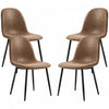 HOMCOM Retro Dining Chairs Set of 4 with PU Leather Upholstery, Steel Frame
