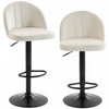 HOMCOM Bar Stools Set of 2, Swivel Counter Height Barstools, Cream White
