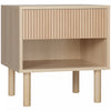 HOMCOM Nightstand with Drawer and Open Shelf, Side Table, Natural
