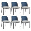 Olivia Set of 6 Modern Dining Chair with Slanted Legs and Adjustable Feet,Blue&Gray
