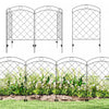 Outsunny 11.4' Garden Fence Steel Border Flower Edging, Pack of 4, Black