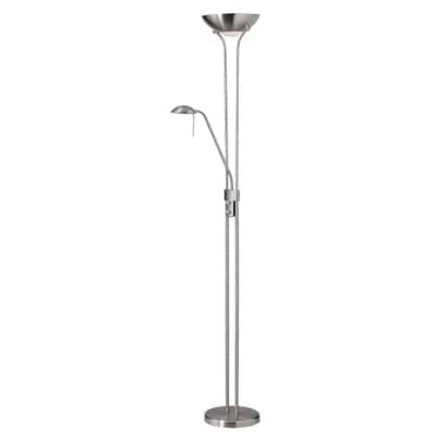 Dainolite Mother & Son Floor Lamp Satin Chrome Finish|Lampe à pied Mother & Son de Dainolite avec fini chromé satiné
