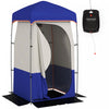 Outsunny Camping Shower Tent with Solar Shower Bag and Carrying Bag, Blue