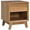 HOMCOM Bedside Table Storage Organizer Side Table with Drawer and Shelf