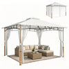 Outsunny 10' x 12' Patio Gazebo, Double Roof Gazebo Canopy Shelter, Cream