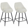 HOMCOM Swivel Bar Stools Set of 2 26\" Counter Height Barstools, Cream White