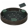 Kids Sandbox With Cover, Sandbox Outdoor With Corner Seat, Easy Assembly, Sand Play Station For Backyard, Garden, 48.4\" X 48.4\" X 8.9\", Brown