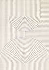 Forte White Grey Curved Arches Indoor Area Rug - 4'7\" x 6'7\"