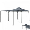 Outsunny Patio Gazebo Extendable Shade 126\" x126\", Dark Grey