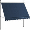 Outsunny 10' X 4' Retractable Awning, Freestanding & Non-screw, Blue