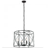 Dainolite Calah 4 Light Chandelier Incandescent Matte Black Lamp