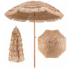 Costway 7.2FT Patio Thatched Tiki Umbrella W/Tilt 8 Ribs Hawaiian Hula Beach