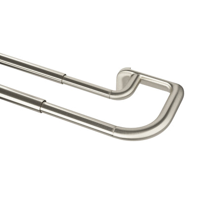 Umbra Twilight Matte Nickel Expandable Double Blackout 3/4" Curtain Rod - 66"-144" | Tringle à rideaux coupe-lumière extensible double Twilight de Umbra nickel mat de 3/4 po - 66 po à 144 po