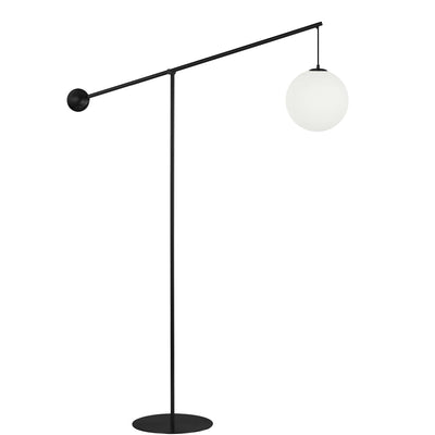 Dainolite Holly 1 Light Floor Lamp 106" H Matte Black Opal White Glass|Lampe à pied Holly de Dainolite de 106 po de hauteur en verre blanc opale, avec fini noir mat et 1 ampoule