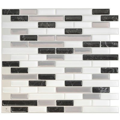 Smart Tiles Peel and Stick 4-Sheet 10 x 9 Backsplash - Muretto Alaska|Dosseret Smart Tiles peler et coller 10 x 9, 4 feuilles - Muretto Alaska