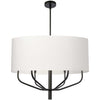 Dainolite Eleanor 6 Light Pendant Matte Black White Shade Lamp