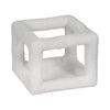 6\" Tectured Open Square Cube - White
