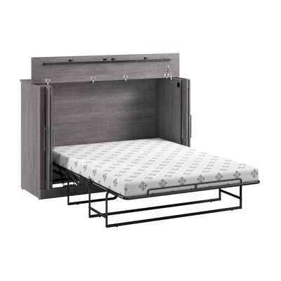 Bestar Pur 69 W Full Cabinet Bed with Mattress - Bark Grey|Armoire-lit double Pur de Bestar de 69 po (L) avec matelas - gris écor