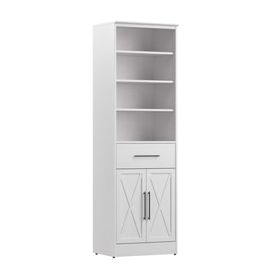 Bestar Key West 25 W Closet Organizer with Drawer & Doors - Pure White Oak|Organisateur de garde-robe Key West de Bestar de 25 po (L) avec tiroir et portes - blanc chêne solide
