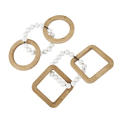 Wood 14" Chain Sculpture - Set of 2|Sculpture chaîne de 14 po en bois - ensemble de 2