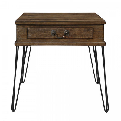 Hughey End Table With 1 Drawer, Rustic Oak | Table de Bout Hughey Avec 1 Tiroir, Chêne Rustique