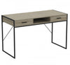 48” Computer Desk With 2 Drawers and 1 Shelf - Dark Taupe With Black Metal Base