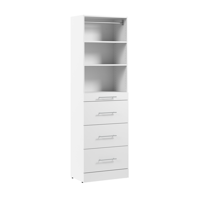 Bestar Florence 25" Modular Reach-In/Walk-In Closet System with Storage - White|Système de garde-robe et pièce-penderie modulaire Florence de Bestar de 25 po avec rangement - blanc