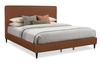 Alix Upholstered Platform Bed in Brown Leather-Look Fabric – King Size