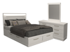 Alpine 5pc Bedroom Set with Storage Bed, Dresser & Mirror, Made in Canada, White - Queen