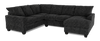 Made in Canada Customizable Sofa Lab Arc 3 Piece Right-Facing Fabric Sectional with Chaise – Plush Charcoal