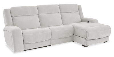 Shaquille O’Neal Home Legacy 3-Piece Right-Facing Power Reclining Sectional with Shaq-o-pedic Comfort - Grey | Sofa sectionnel de droite à inclinaison électrique Legacy de Shaquille O’Neal Home 3 pièces avec confort Shaq-o-pedic - gris