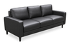 Sydney 77” Sofa Leather-Look Fabric Sofa with Removable Back Cushions - Black