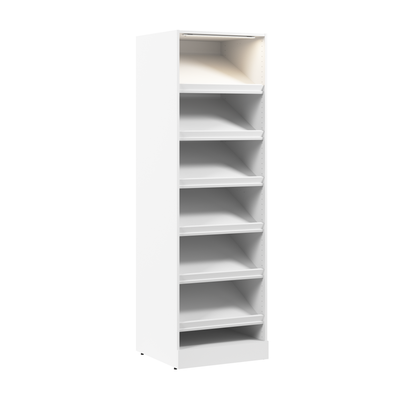 Bestar Florence 25" Modular Shoe Shelf Closet System with LED Light - White|Système de garde-robe modulaire Florence de Bestar de 25 po avec tablette pour chaussures et éclairage à DEL - blanc
